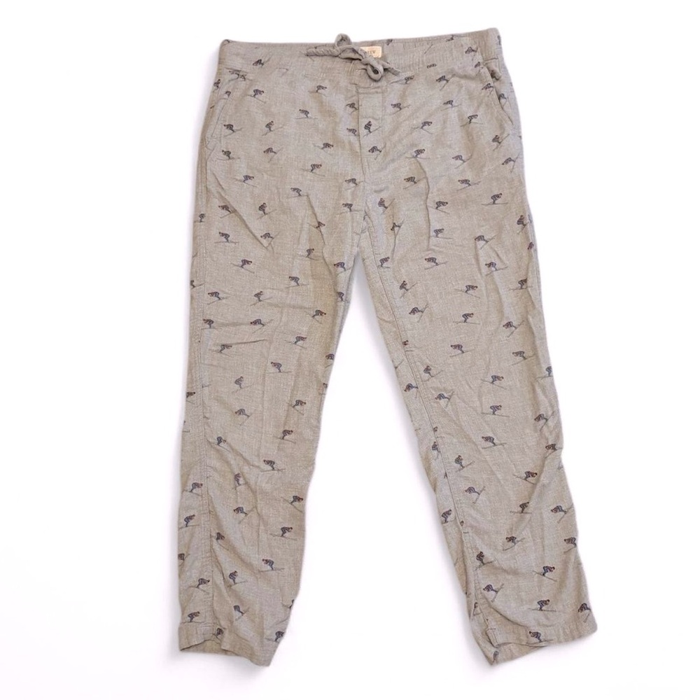 J Crew Cotton Flannel Pajama Pants skier print
